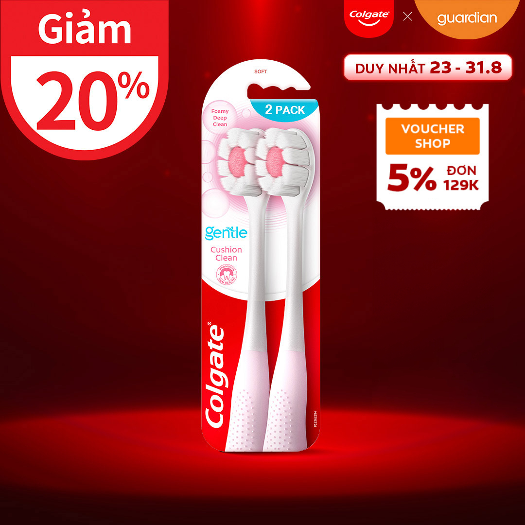 Bộ Đôi Bàn Chải Đánh Răng Tạo Bọt Siêu Mịn Colgate Cushion Clean