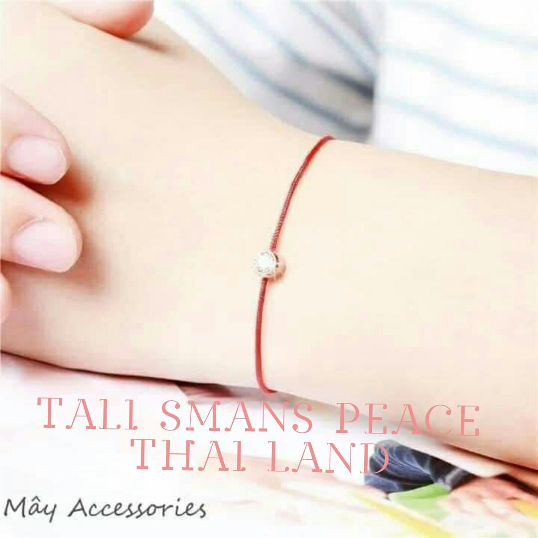 (xả hàng) Vòng tay chỉ đỏ kim vàng may mắn thái lan