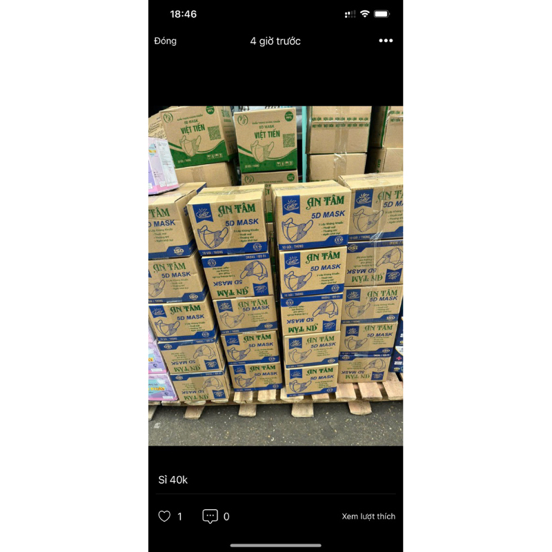 Sỉ 1 thùng khẩu trang 5D (gồm 100 cái)