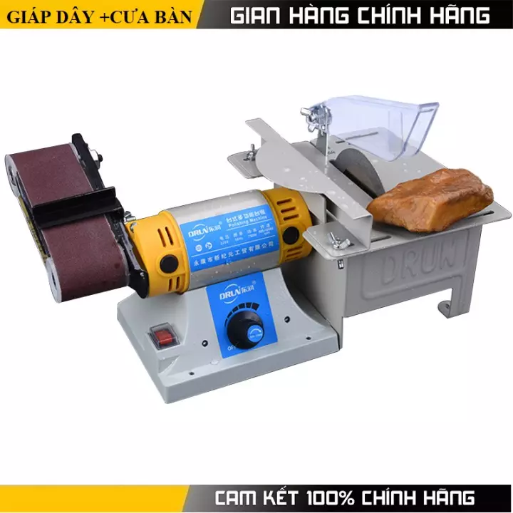 Máy cưa bàn - Chiếc máy cưa bàn mini siêu đa năng ngoài chức năng là một máy cưa bàn với các phụ kiện kèm theo bạn có thể biến nó thành một chiếc máy mài giáp dây