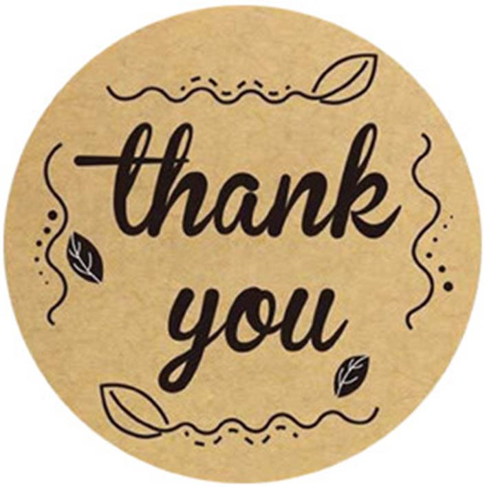 50 miếng tem dán decal sticker kraft THANK YOU.