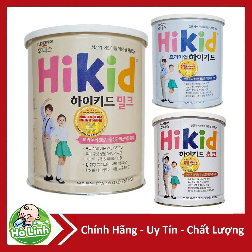 Sữa Hikid Vani, Socola, Premium 600g (Date 2026)