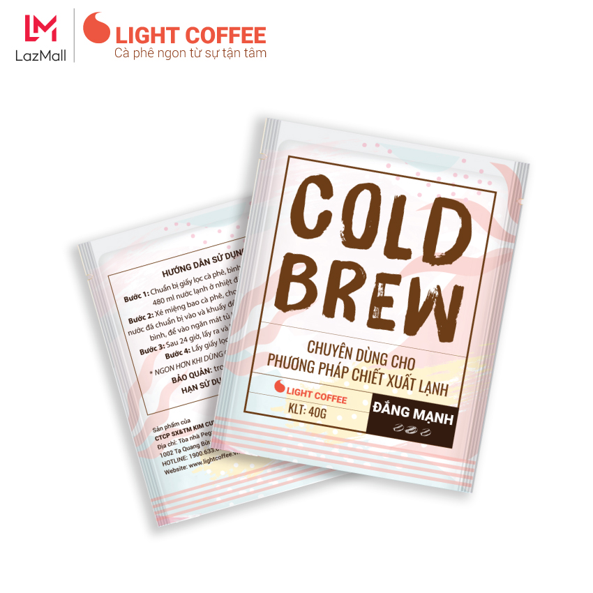 Cà phê pha Cold brew Light Coffee đắng nhiều - túi 40gr