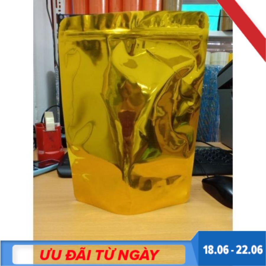 1kg túi zip vàng - túi zipper 2 mặt màu vàng đựng các loại hạt khô - bao bì khả anh