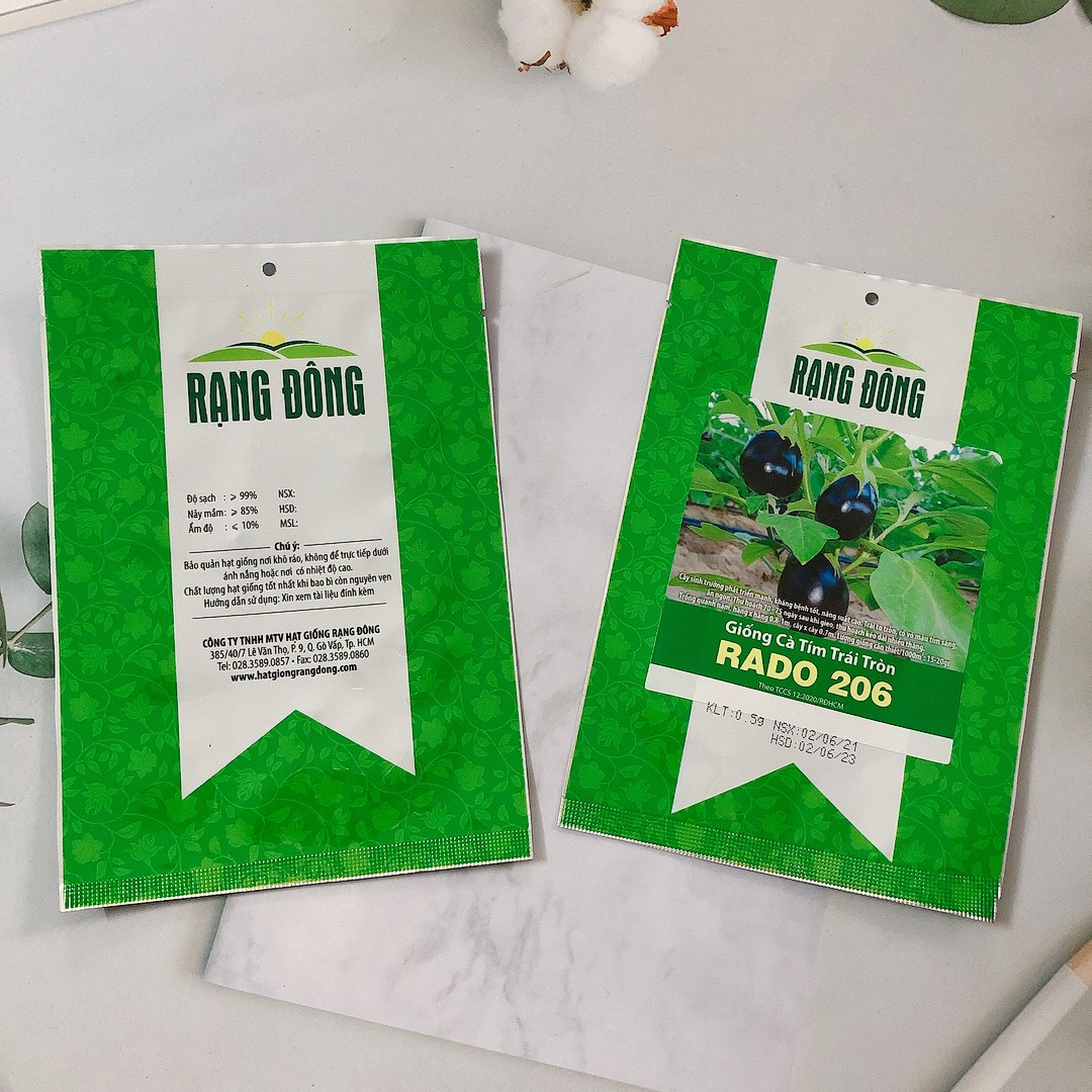 [HCM]Hạt giống RD Cà tím trái tròn Rado 206 gói 0.5gr