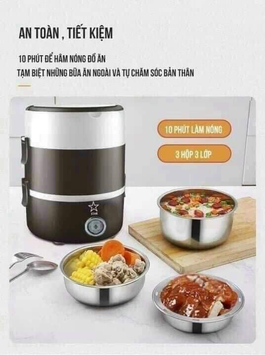 sỉ, lẻ HỘP CƠM VĂN PHÒNG CẮM ĐIỆN ( TẶNG MÓC DÍNH TƯỜNG 10K )