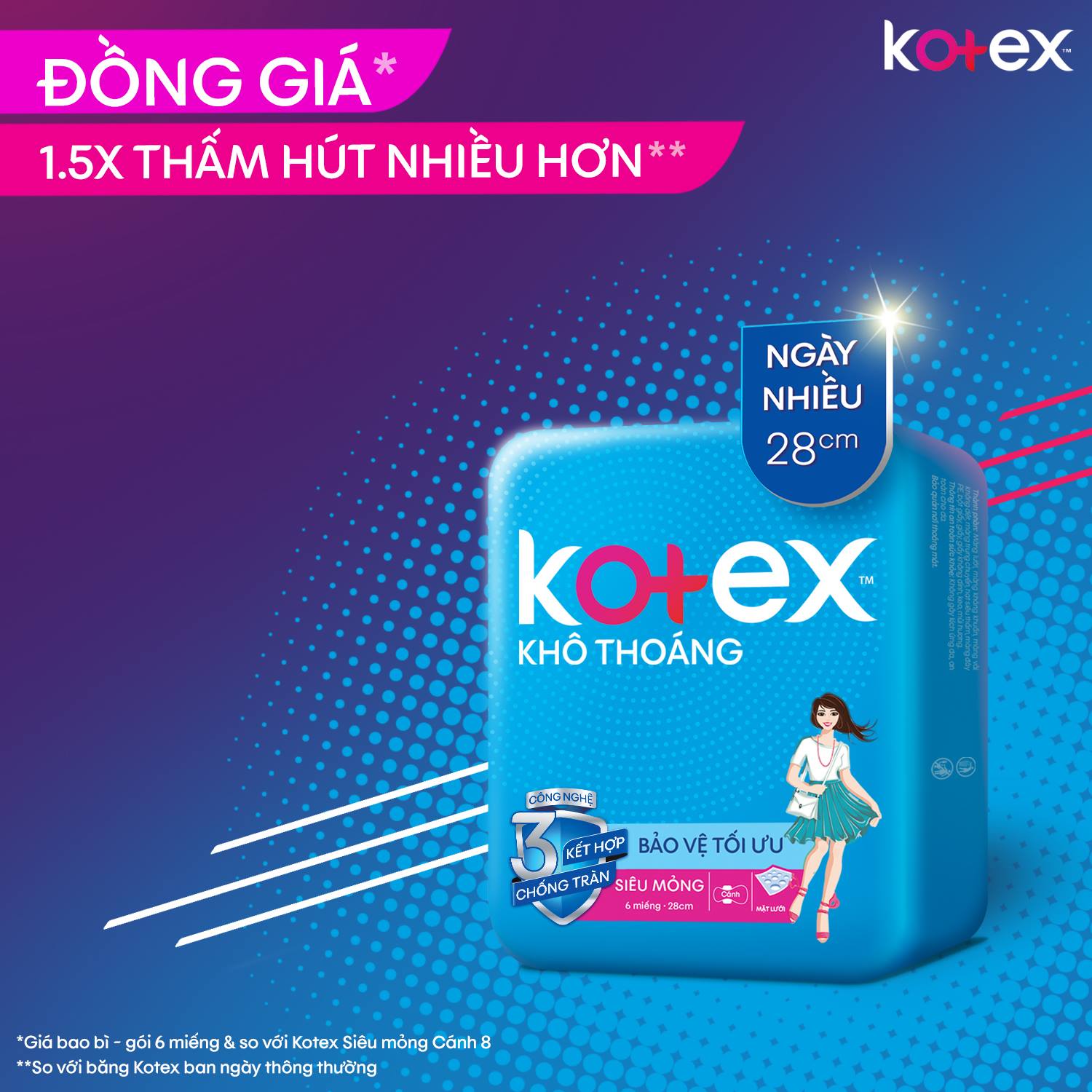Băng vệ sinh Kotex siêu mỏng có cánh 8 miếng
