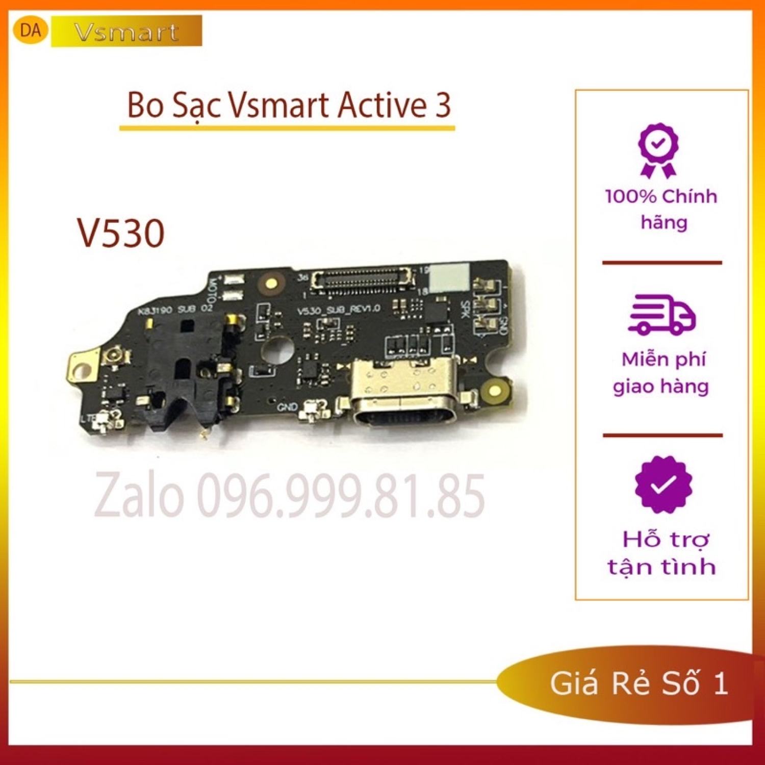 Bo sạc_cụm sạc vsmart active 3 zin chính hãng