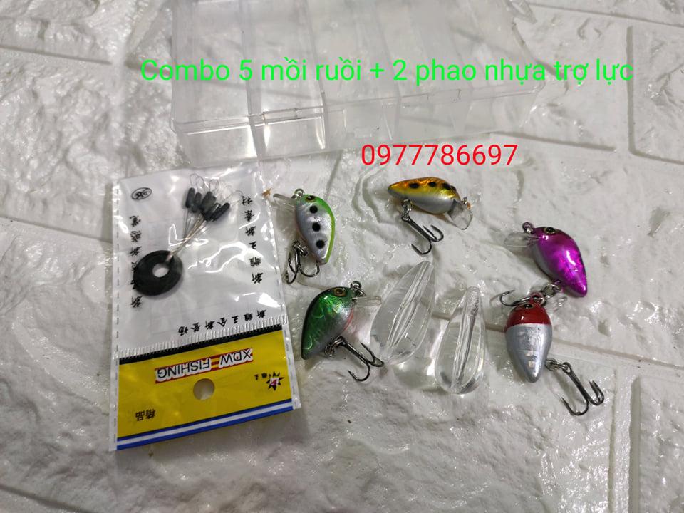 mồi ruồi lure rô phi kèm 2 phao trợ lực