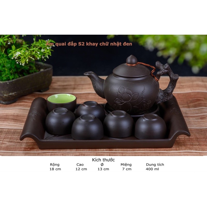 Bộ ấm chén gốm tử sa Bát Tràng