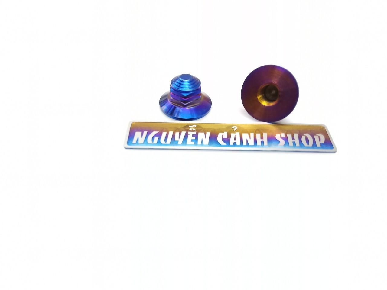 [HCM]Ốc vặn phuộc sau 10li 2 con màu xanh titan