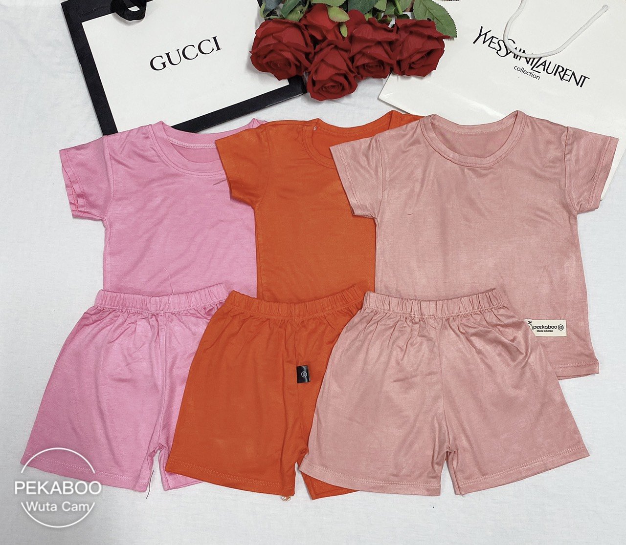 Set Bộ Thun Trơn Cho Bé Gái Mặc Mát ,Thoải Mái