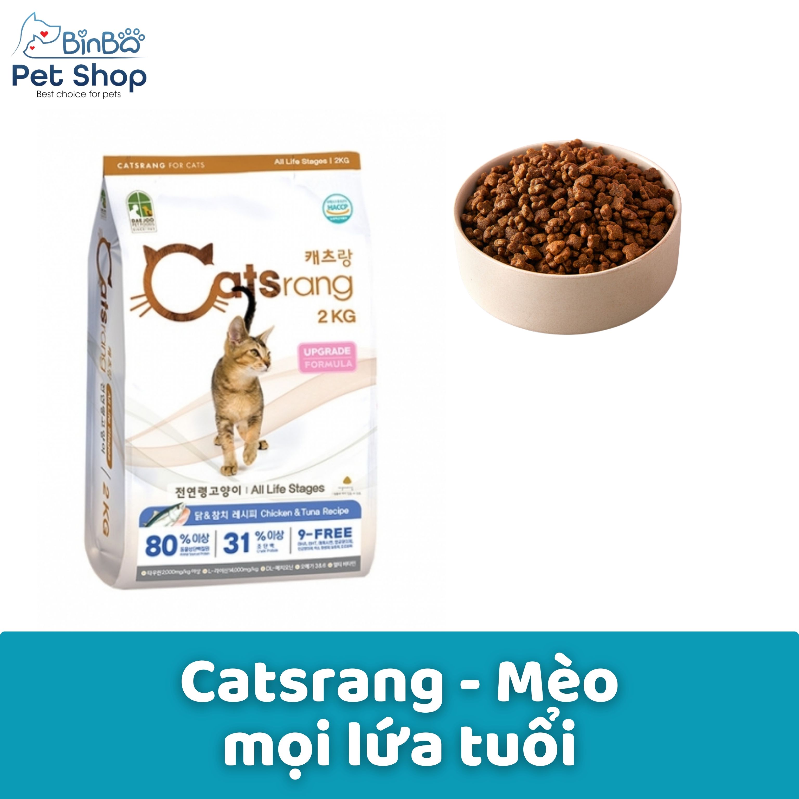 Thức ăn cho mèo mọi lứa tuổi dạng gói Catsrang 2kg