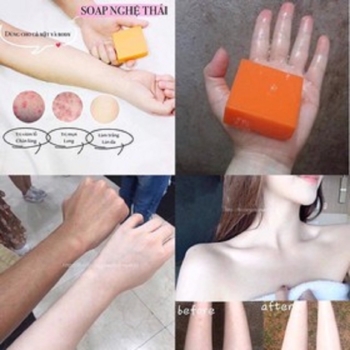 [HCM]Xà phòng sáp nghệ Thái Lan ( lốc 12 cục)