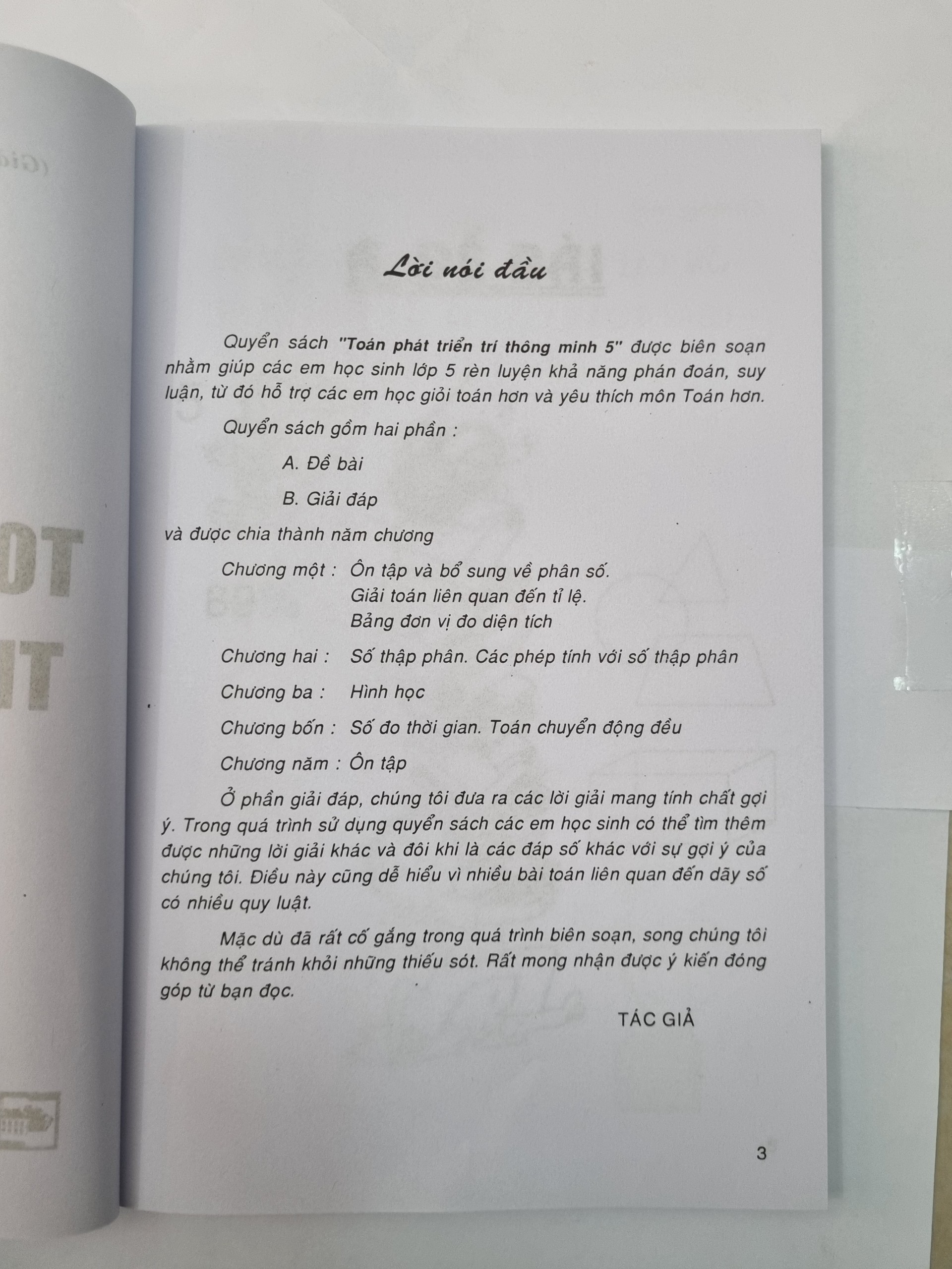 Sách - Toán Phát Triển Trí Thông Minh Lớp 5 (Nguyễn Đức Tấn)