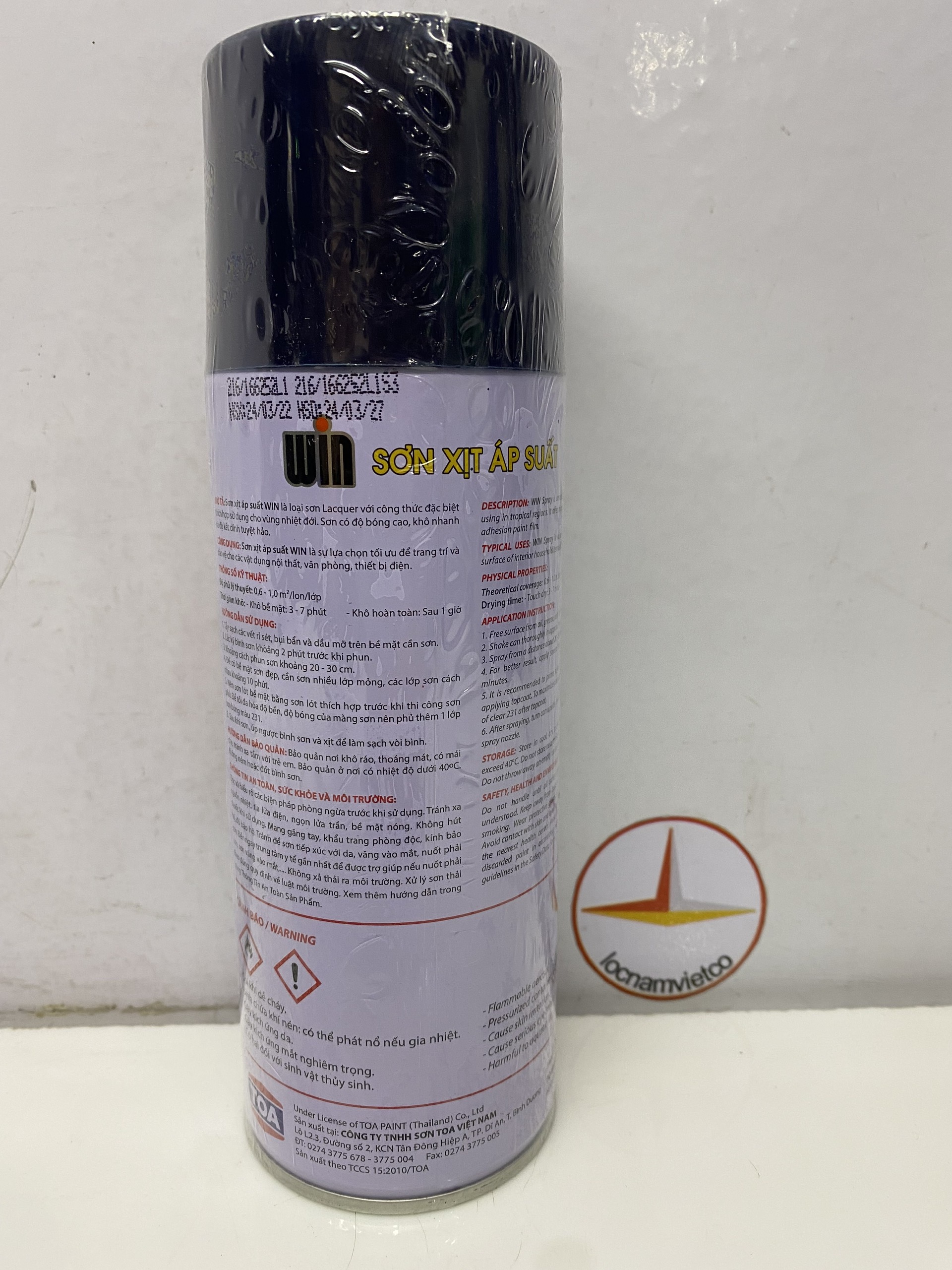 Sơn phun, sơn xịt Win màu xanh đen 216 400ml