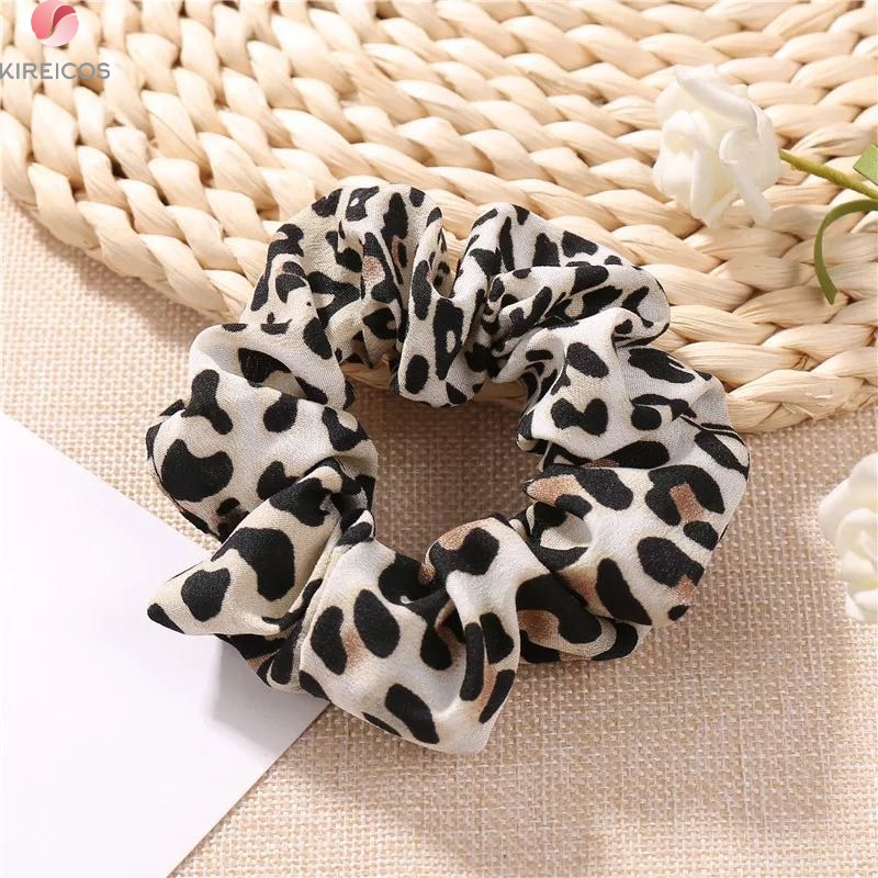 Dây cột tóc bèo họa tiết bò sữa da beo hot trend - kireicos