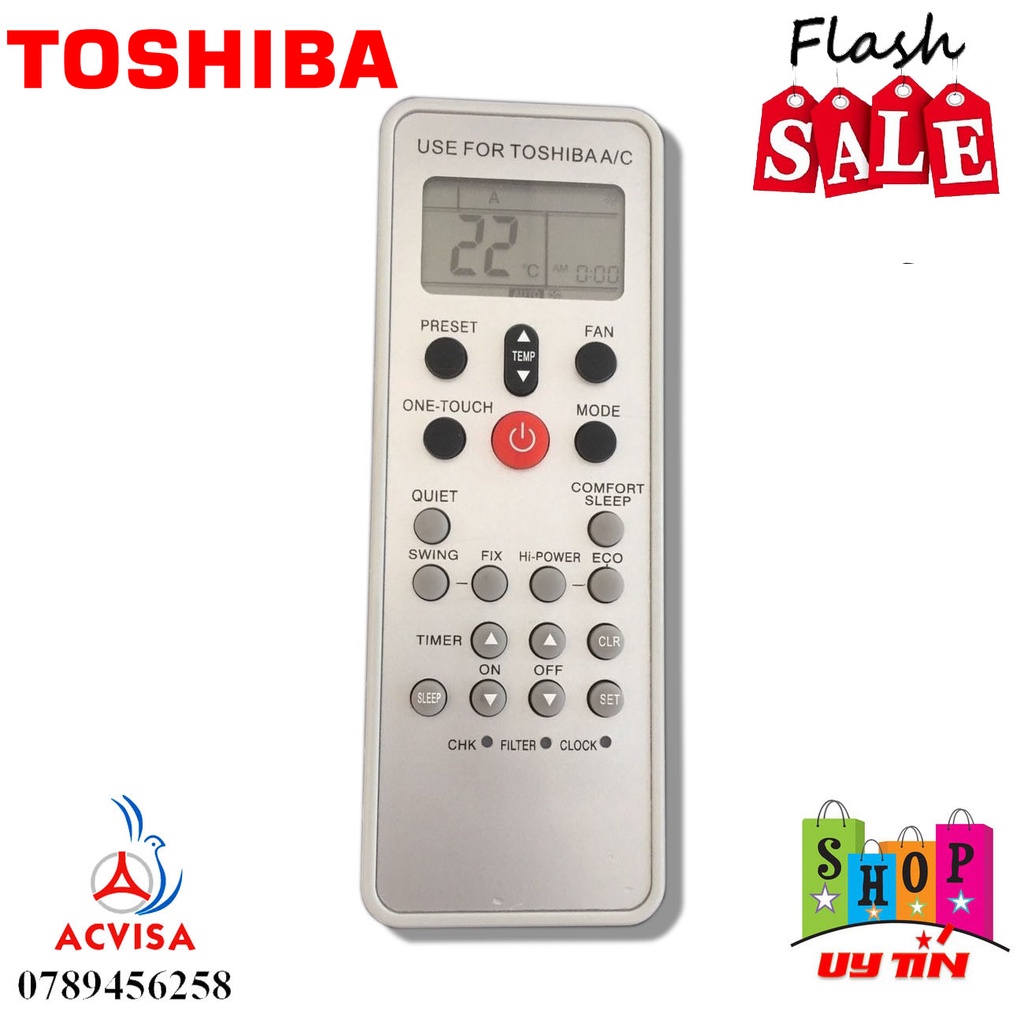 REMOTE MÁY LẠNH ,ĐIỀU KHIỂN ĐIỀU HÒA TOSHIBA NỘI ĐỊA 2 CHIỀU
