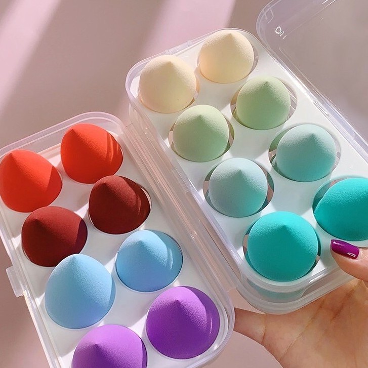 COMBO 8 miếng mút trang điểm công dụng đa năng dùng đánh kem nền và các bộ phận khác trên khuôn mặt (màu ngẫu nhiên )
