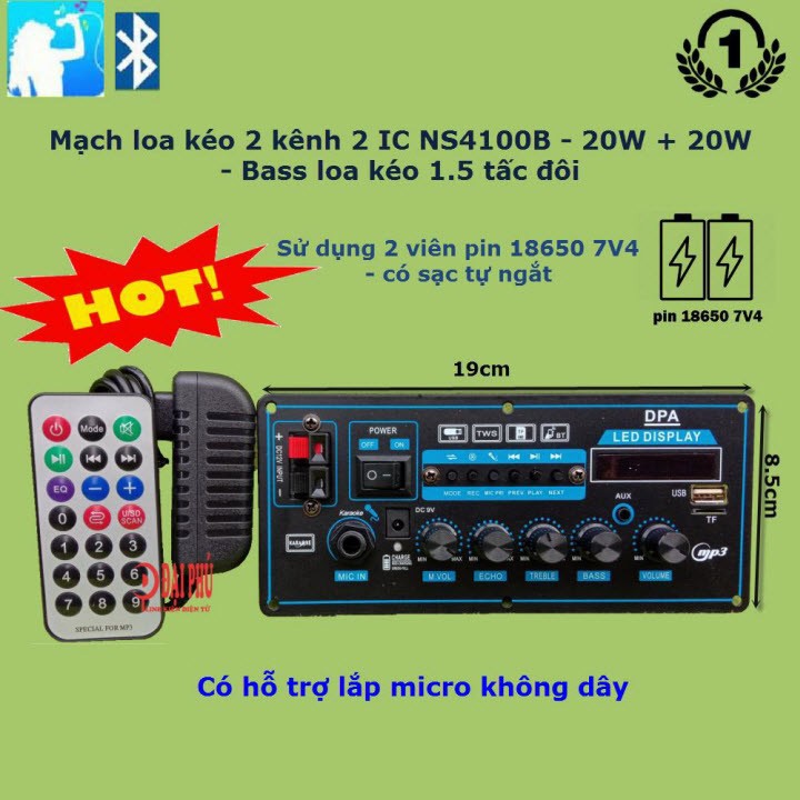 [HCM]Mạch loa kéo 2 tấc đôi - Combo 1