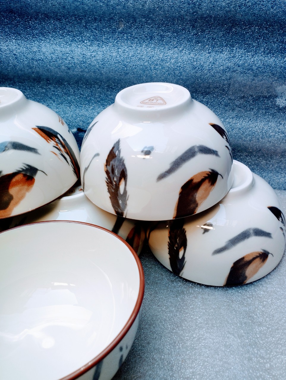 Combo 10 chén, 5 chén, 2 chén sứ cầu vòng 11.5cm