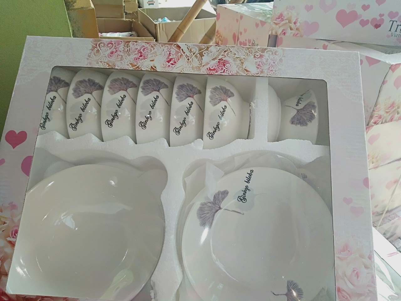 Bộ Đồ Ăn Cao Cấp 11 Món :Bát, Đĩa, Tô, Chén Gốm Sứ