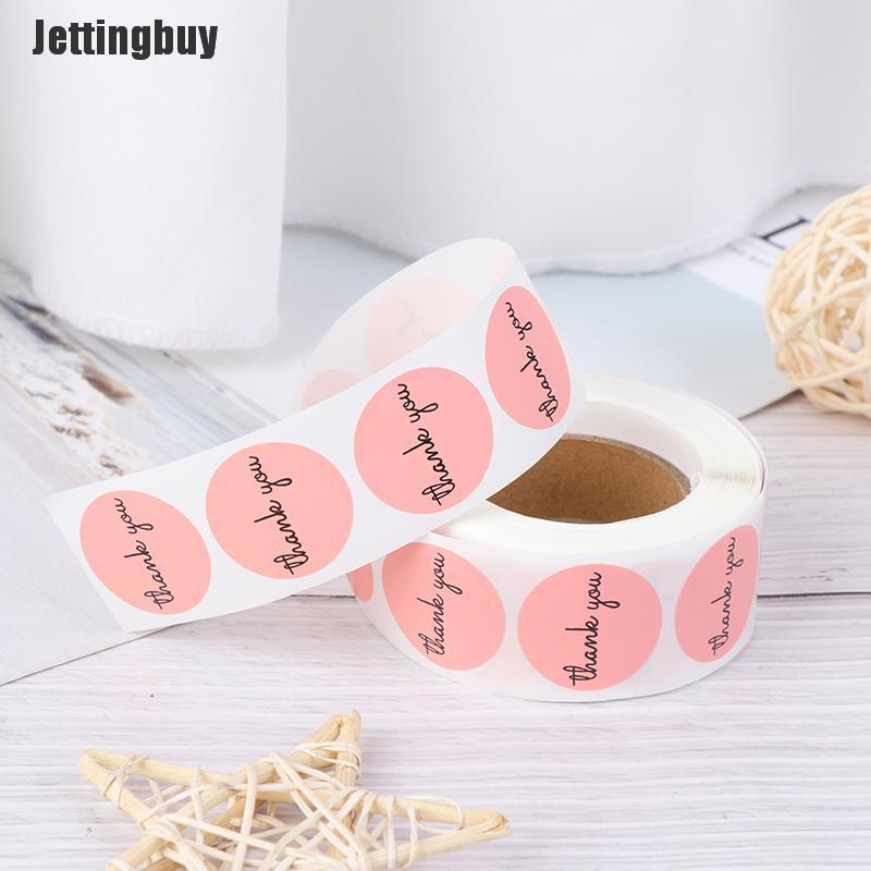 Jettingbuy 500pcs Thank You Stickers 1inch Pink Stickers for Labels Festival Supplies