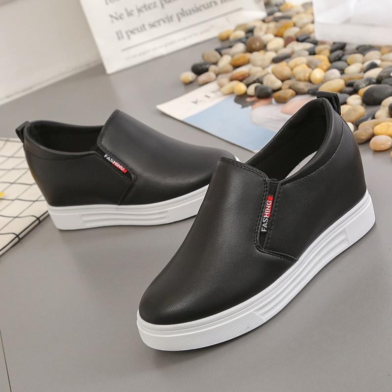 Giày nữ độn đế 7cm chất da mềm, êm chân TH - GN01