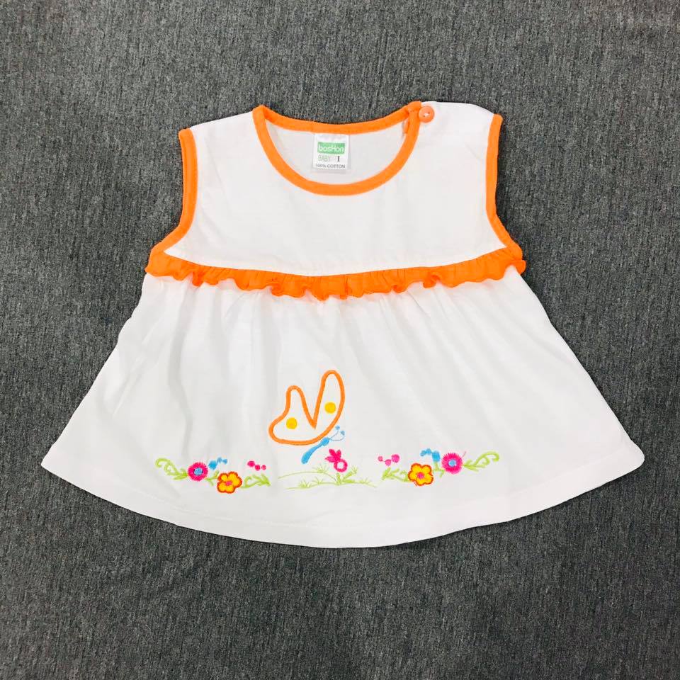 Combo 05 áo sát nách thêu cao cấp cho bé gái