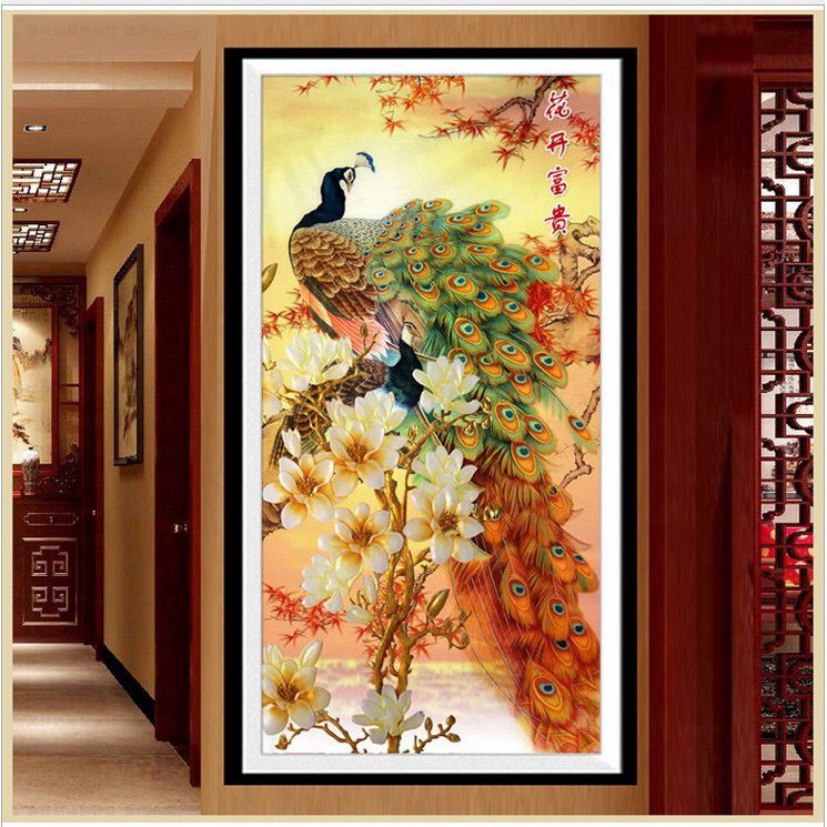 [HCM]Tranh thêu chữ thập Phu thê viên mãn kt 65x121 cm THÊU KÍN