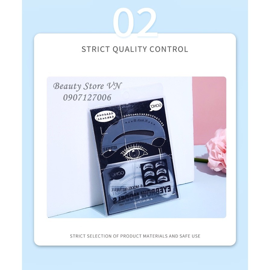 [FREESHIP💋] Set 6 Khuôn Kẻ Chân Mày Cao Cấp