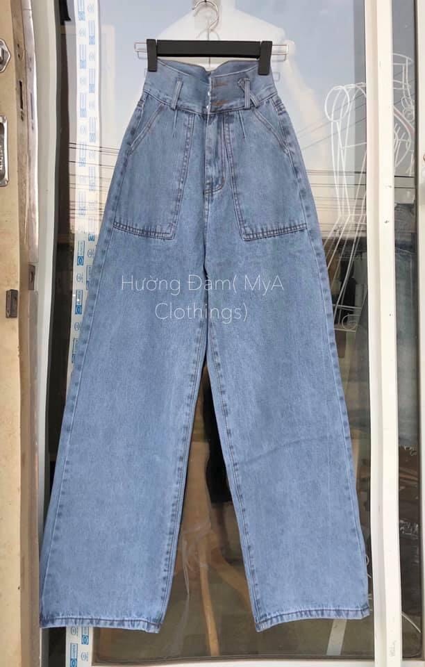 Baggy jeans 2 nút ống rộng