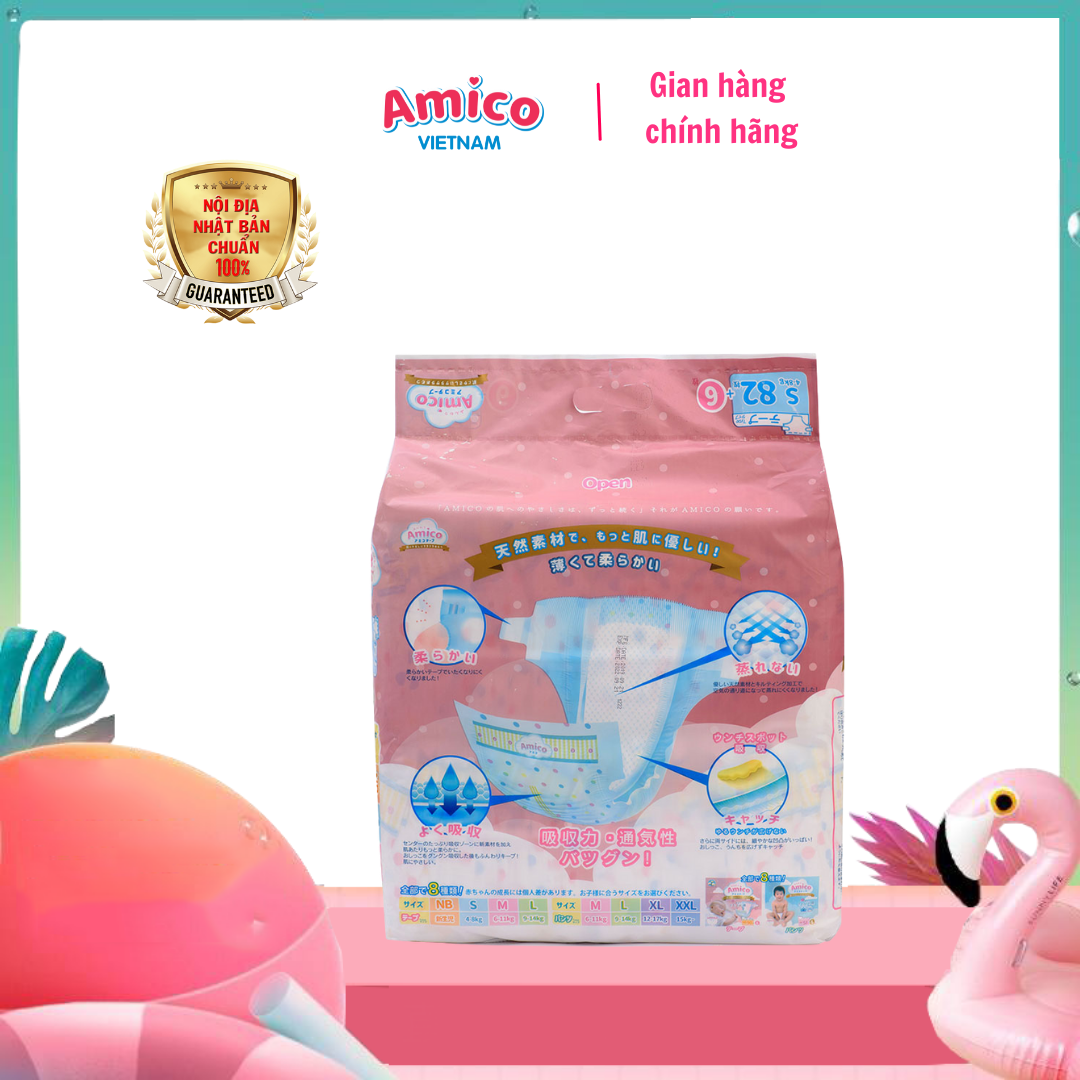 Tã dán Amico S82+6 miếng (dành cho bé 4- 8kg)