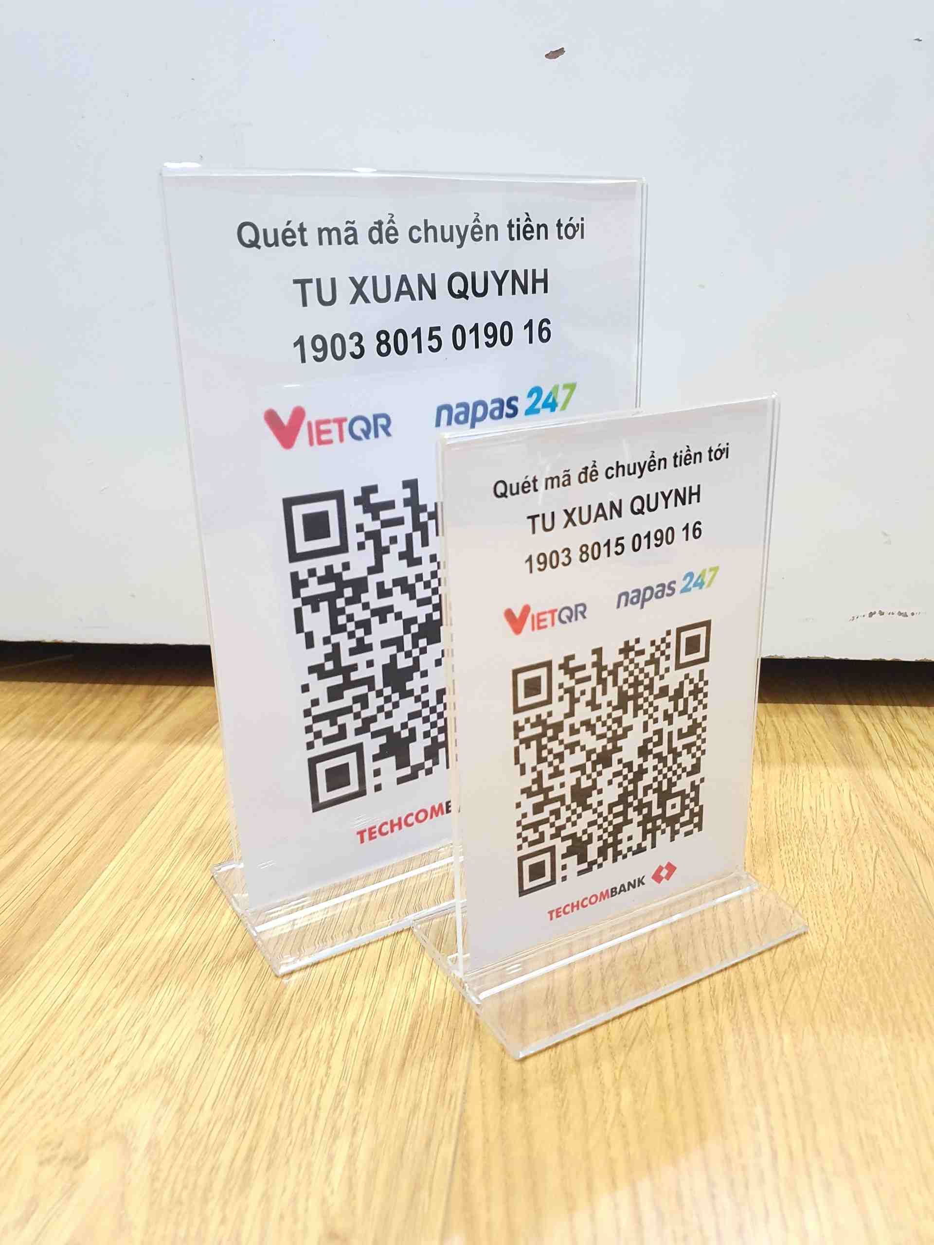 Menu Mã QR CODE để bàn mica
