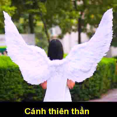 -cosplay cánh thiên thần trắng và đen dây đeo