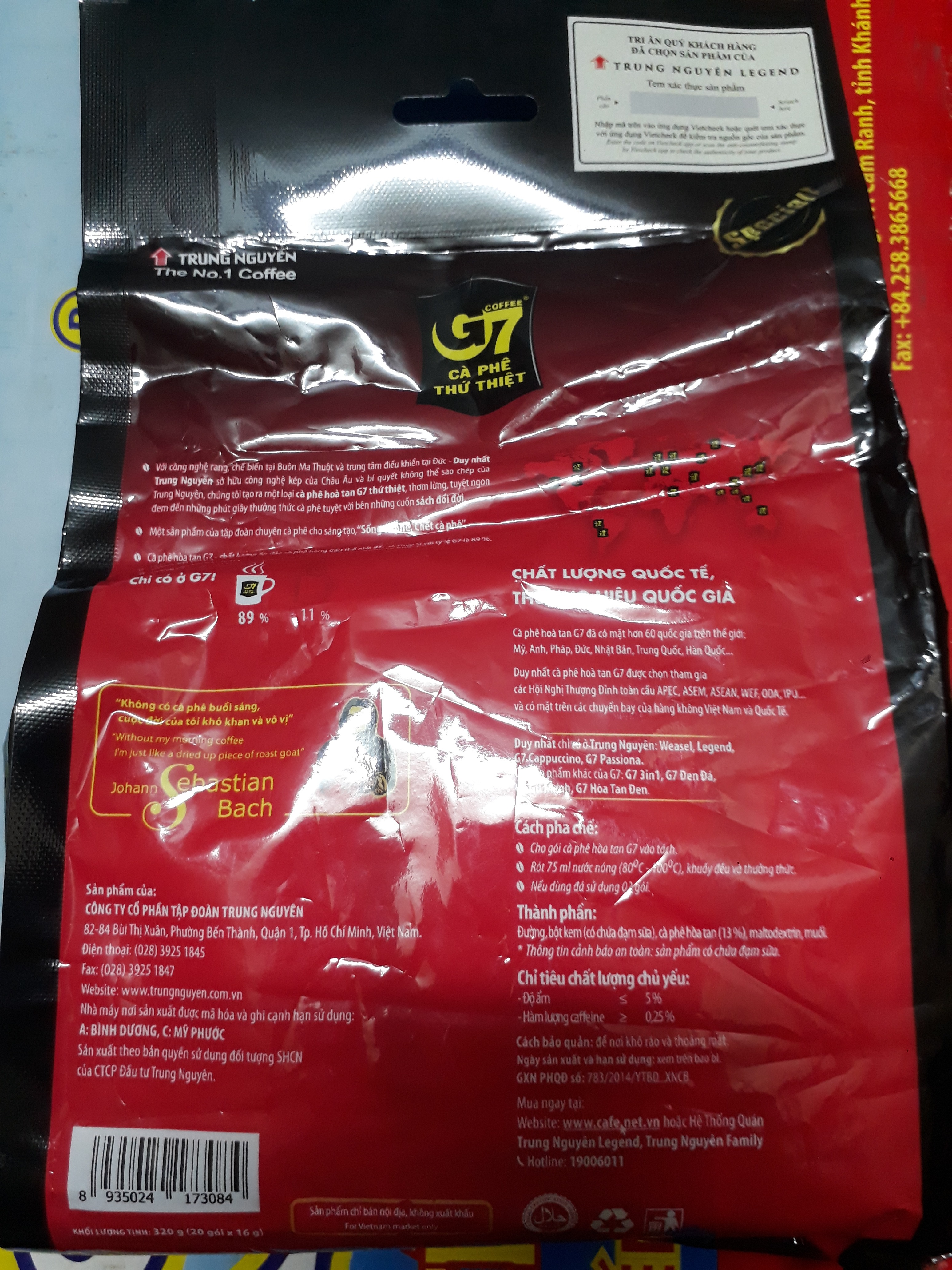 [HCM]G7 3in1 - Bịch 20 sachets 16gr