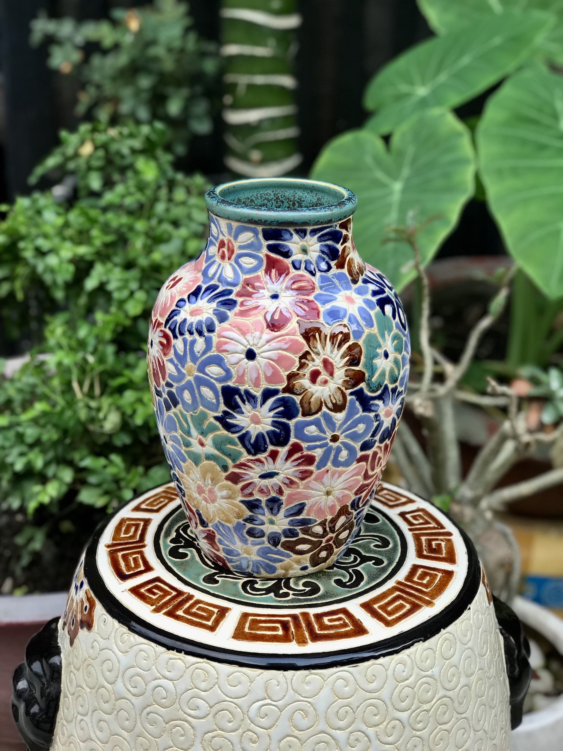 Bình Bách Hoa Gốm Sứ Nam Bộ 27cm