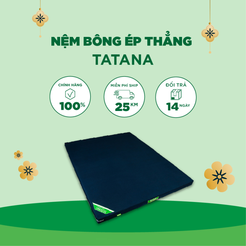 Nệm bông ép thẳng tatana- bảo hành 10 năm.