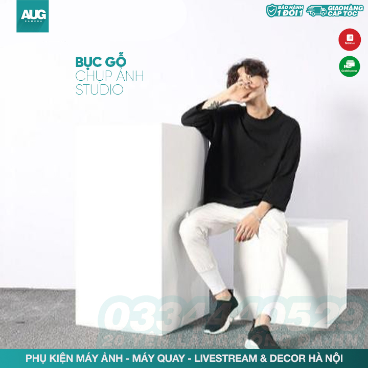 Bục trắng chụp ảnh studio, - chụp ảnh cưới, bục gỗ trắng - AUG Camera