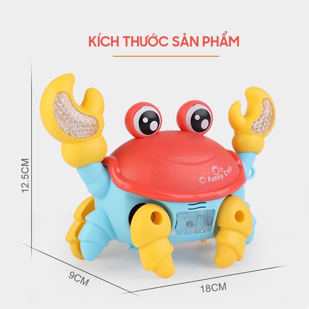 Đồ chơi con cua chạy pin có nhạc và đèn cho bé