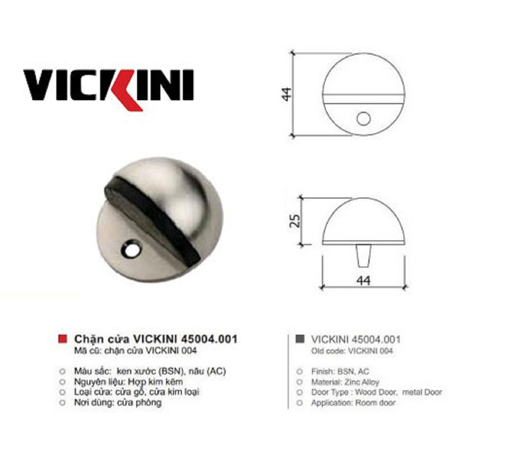 Chặn cửa bán nguyệt-vickini ,chặn cửa đi