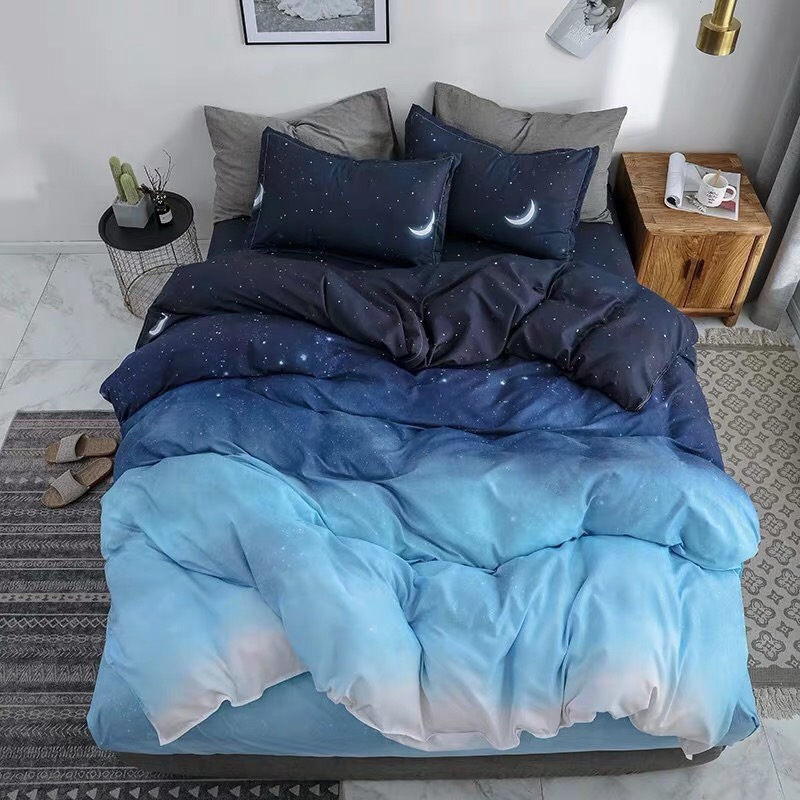 Trọn Bộ 4 Món Cotton Poly Nhập Mẫu BẦU TRỜI ĐÊM