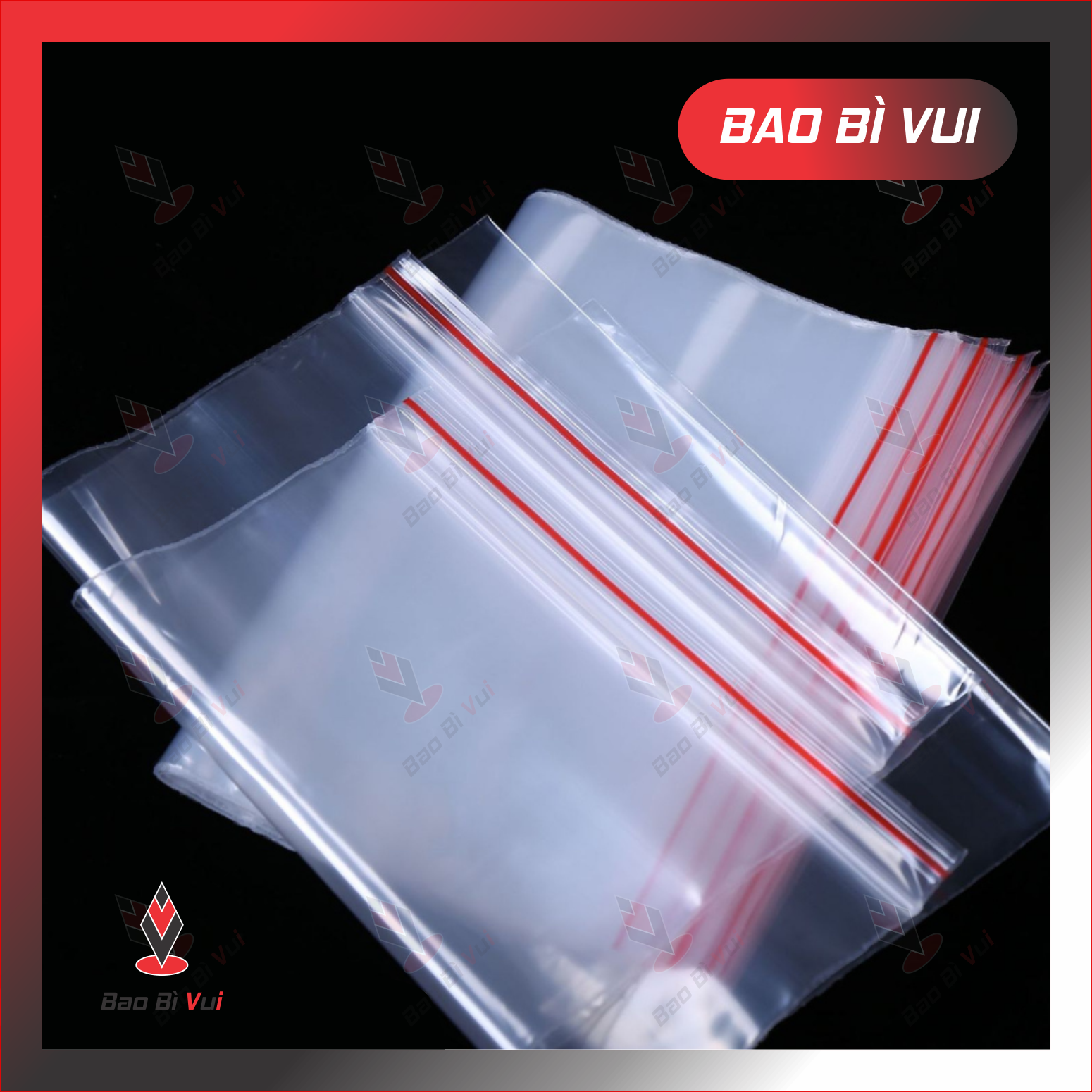 [100G] Túi Zipper Pe ( Zipper Viền Đỏ)