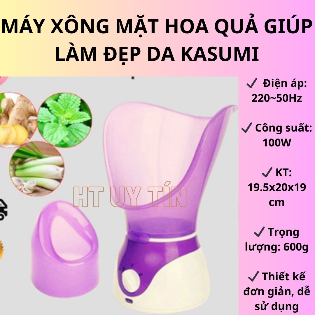 Máy xông mặt hơi nước dưỡng da kasumi 2in1, máy xông mặt hoa quả, máy xông hơi thảo dượᴄ, tinh dầu an toàn tiện dụng