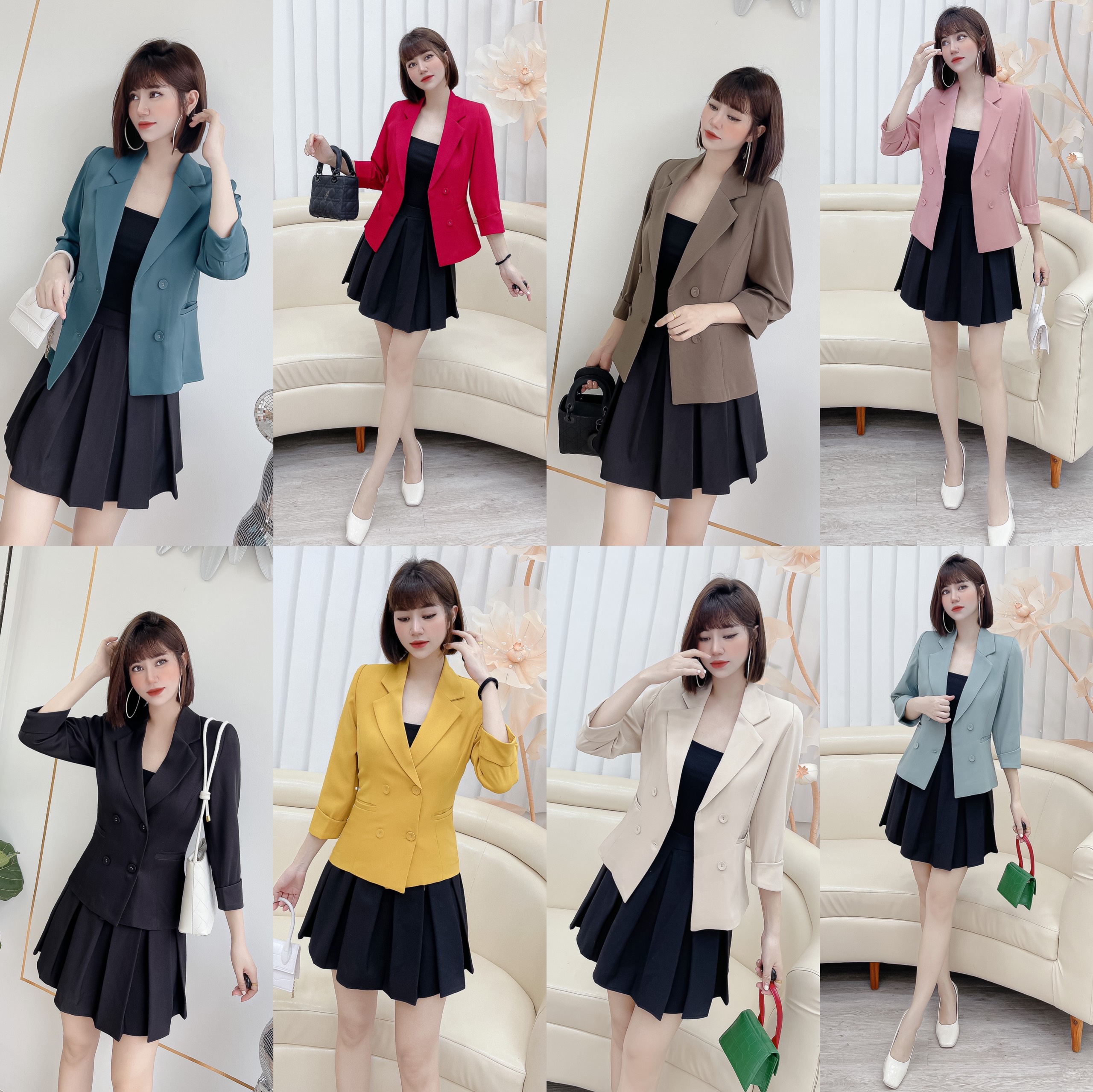 Aó Vest Cao Cấp.3685.Aó blazer Nữ Công Sở.