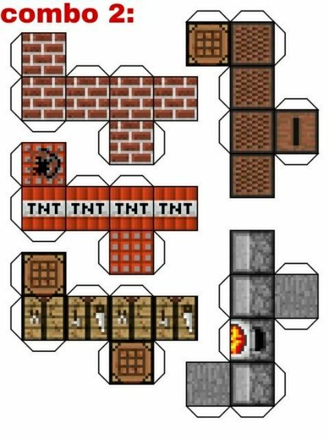 [HCM]5 Combo mô hình giấy block(khối) Minecraft