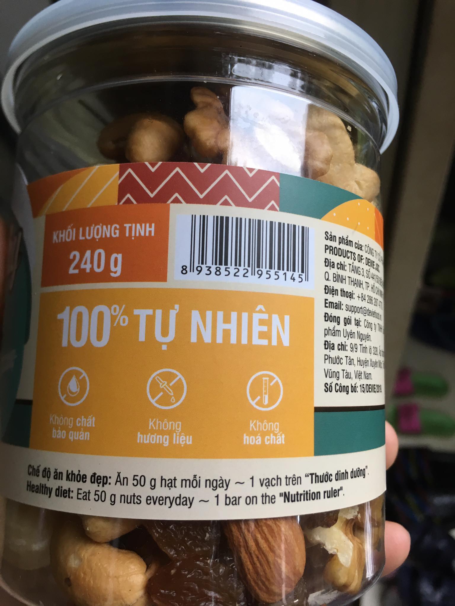 Hỗn hợp hạt HEALTHY MIX 240GR (óc chó, hạnh nhân, hạt điều, macca, nho khô hữu cơ)