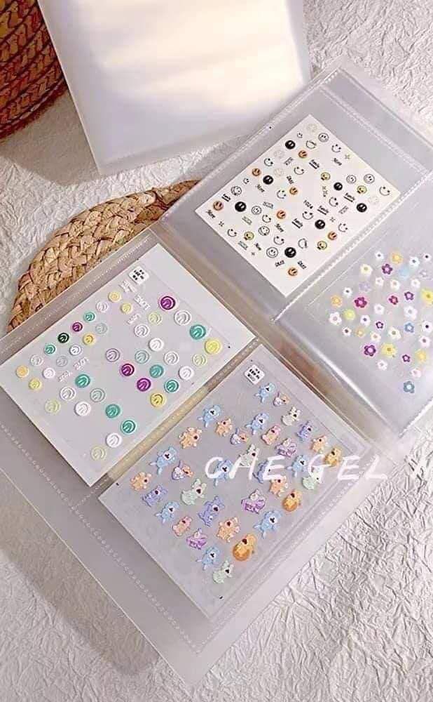 Sổ đựng sticker dán móng tay làm nail