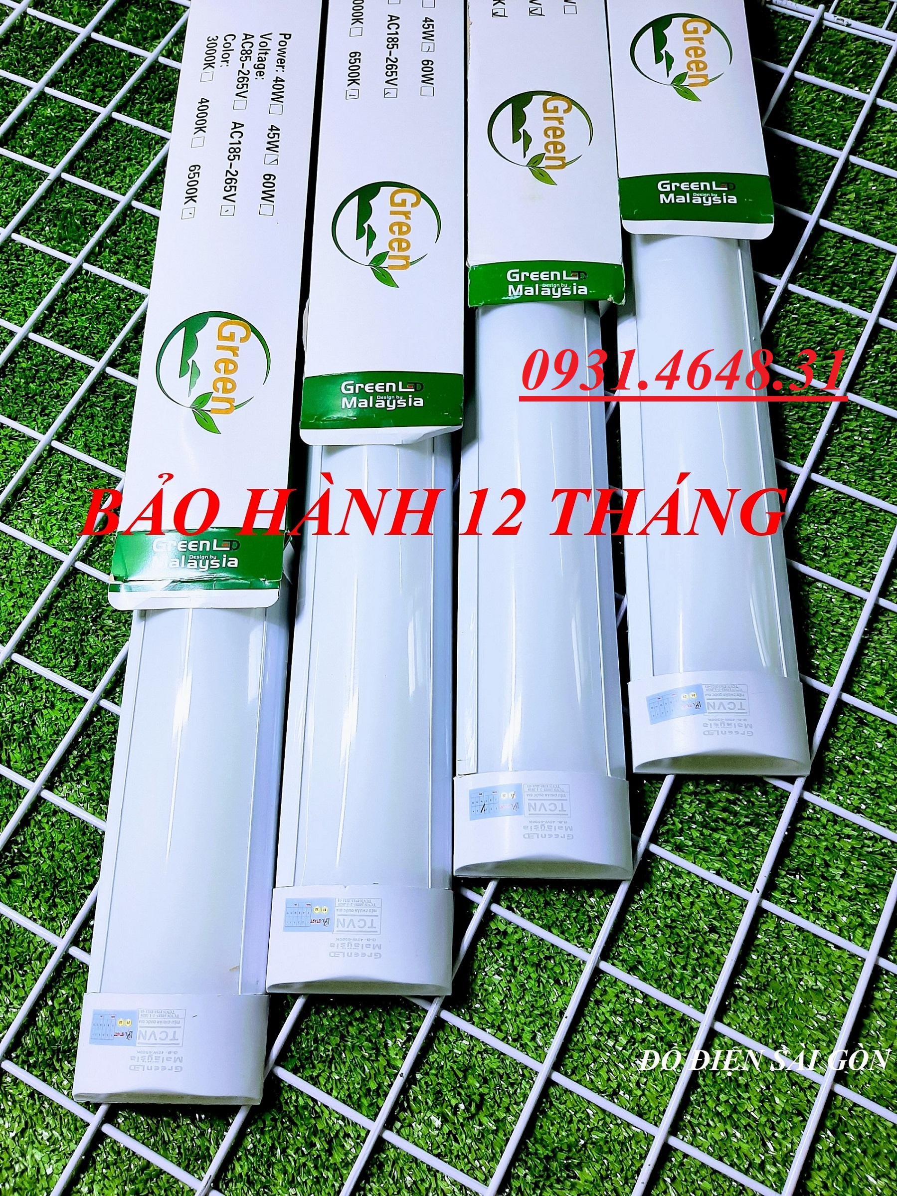 Bộ 4 đèn led bán nguyệt 1m2 1.2m công suất 45w greenled ánh sáng trắng 6500k