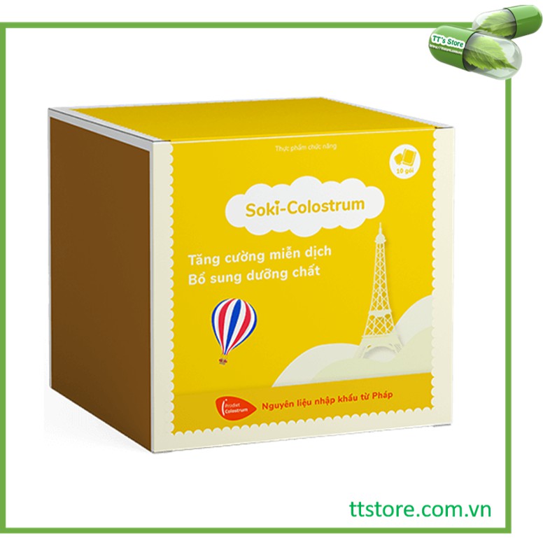 [HCM]SOKI COLOSTRUM [Hộp 20 gói] - Sữa non tăng sức đề kháng [sokicolostrum sokitium soki tium]